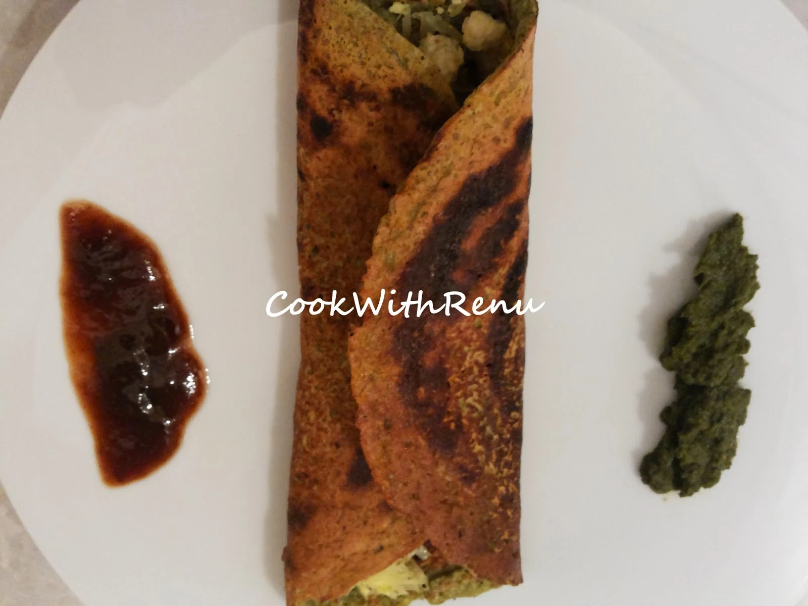 Mung Dal & Methi Chila Pancake (With Cabbage & Paneer Stuffing)