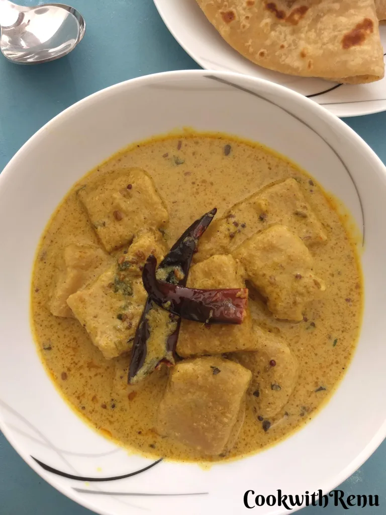 Chakki ki Sabji | Ate ki Sabji (Tangy and spicy gravy with Whole wheat flour Dumplings)