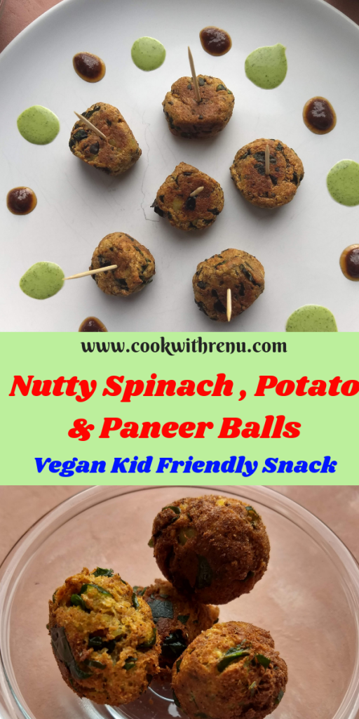 Nutty Spinach , Potato & Paneer Balls