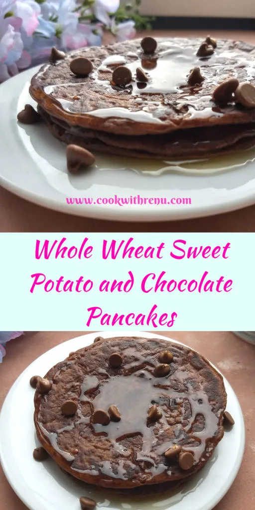 Whole Wheat Sweet Potato and Chocolate Pancakes