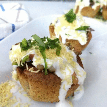 Baked Bread Katori Chaat