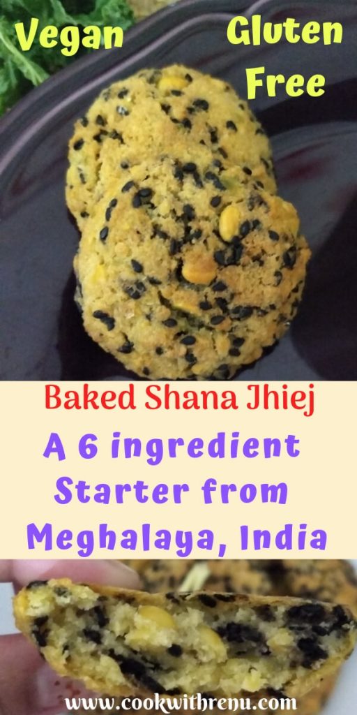 Baked Shana Jhiej  | Meghalaya Vegan and Gluten Free Starter - A Vegan and Gluten free starter from Meghalaya, India made using Bengal Gram (Chana Dal) and black sessame seeds. This is the baked version.