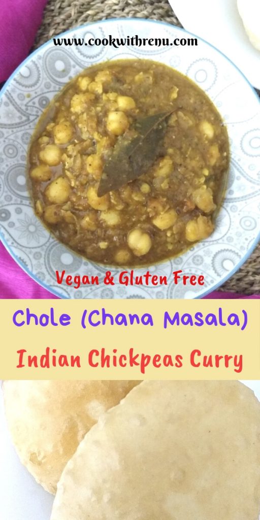 Chole | Indian Chickpeas Curry | Garbanzo Beans Curry | Chana Masala - Learn how to make the most popular Indian Vegan and gluten free curry, Chole or Chickpeas or Garbanzo Beans Curry with or without onion.