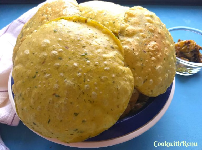 Meethi Puri (Poori) | Fresh Fenugreek leaves Puri