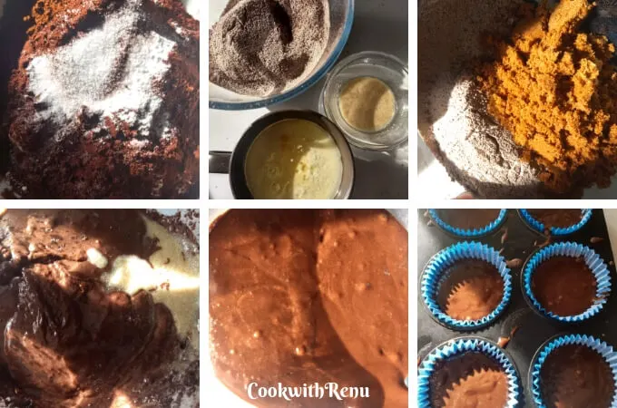 Eggless Whole Wheat Chocolate Cupcakes (With vegan Option)