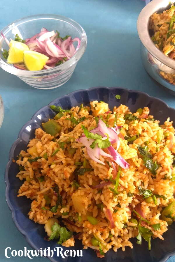 Mumbai style Tawa Pulao using leftover rice