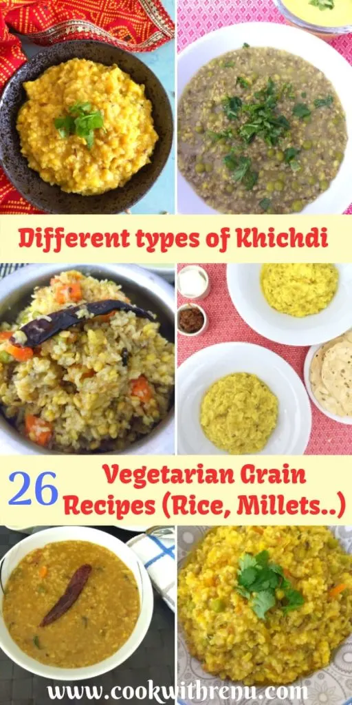 26 Vegetarian grain recipes feature many healthy one pot meals, pulao or Biryani's of which many are vegan, gluten free, kid and toddler friendly.