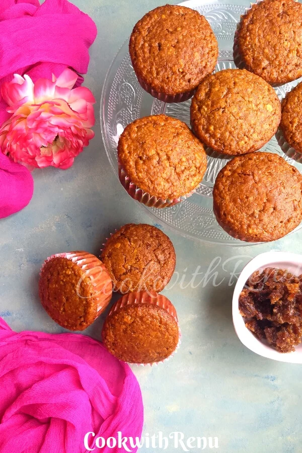 Eggless Gulkand Muffins | Edible Rose Petal Jam