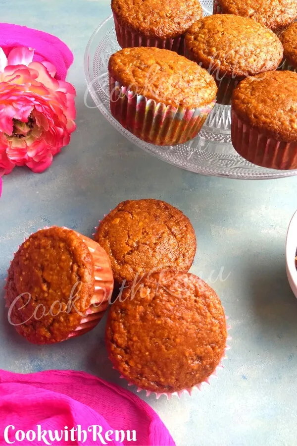 Eggless Gulkand Muffins | Edible Rose Petal Jam