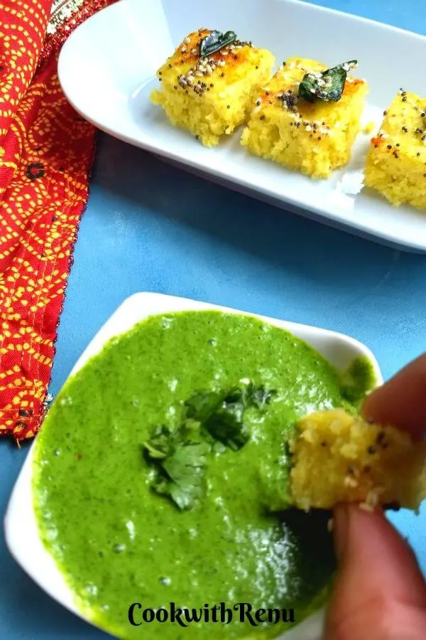 Soft and spongy this Instant Khaman Dhokla can be done in under 30 minutes and is a perfect vegan Breakfast or a snack.