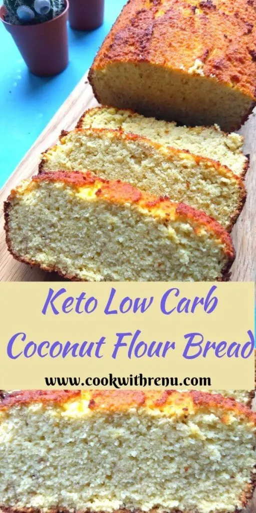 Keto Low Carb Coconut Flour Bread is gluten free bread made using coconut flour. It is naturally low in carbs but high in proteins and fats.