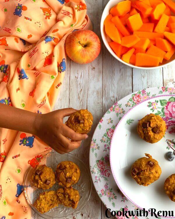 Whole Wheat Butternut Squash and Apple Muffins are deliciously light, moist and loaded with the goodness of oats and fruits.