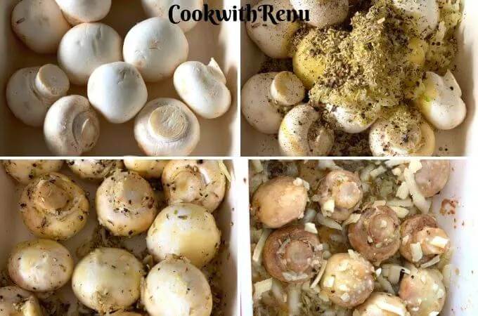 Making of Roasted Garlic and Herb Mushrooms