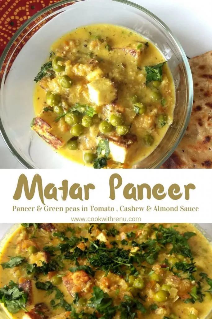 This No onion No garlic version of, Matar Paneer or Green Peas with Indian Cheese is a quick and easy main course recipe and is generally paried with Naan.