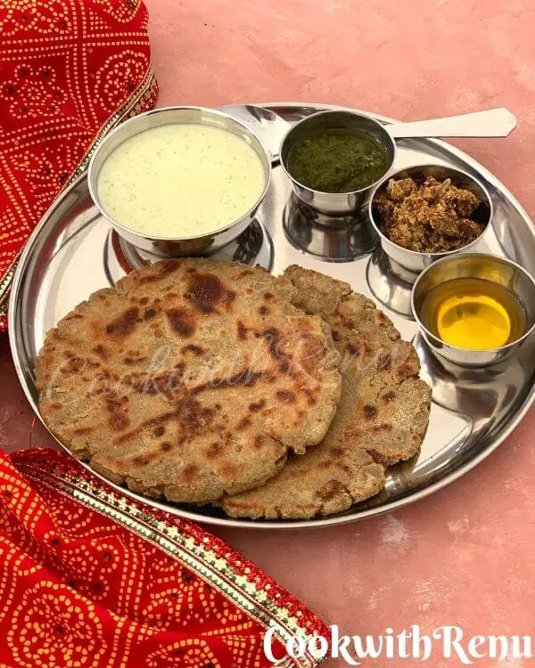 A simple Every day gluten free Thali using, Bajra Paratha