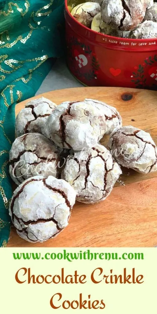 Soft and fudgy this Whole Wheat Chocolate Crinkle Cookies are a perfect classic Christmas treat and a lovely gift idea for your friends and family.