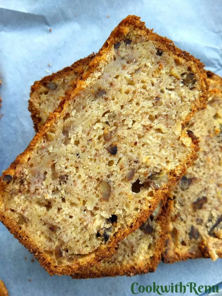 Texture of the Banana Bread, the cut pieces