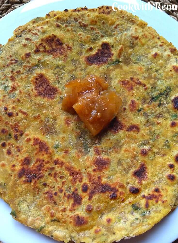 Paratha served with Homemade No oil Lemon Pickle