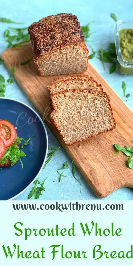 Sprouted Wheat Flour No Knead Bread is an easy peasy healthy bread, without any yeast and egg and can be assembled in 10 minutes.