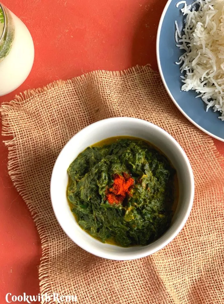 Palak ka kaapa - Spinach gravy from Uttarakhand