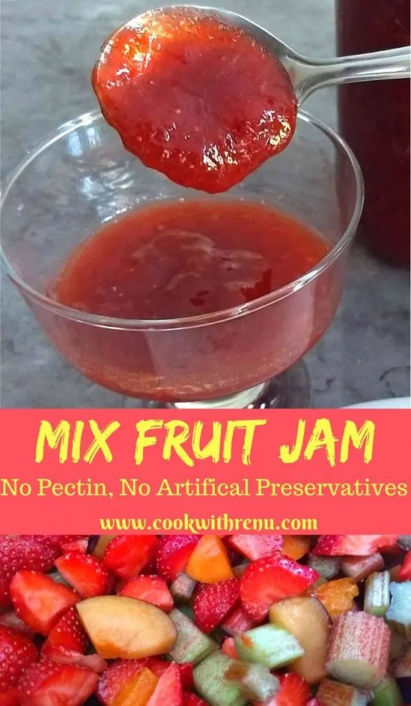 Homemade Mix Fruit Jam is a delicious and yummy one pot Jam recipe using seasonal fruits and free from preservatives or pectin.