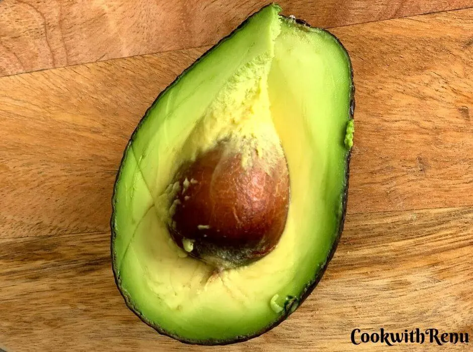 Half Cut Avocado with the seed