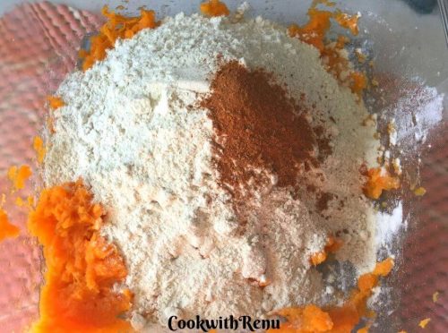 Buckwheat Flour and Cinnamon added to Sweet Potato