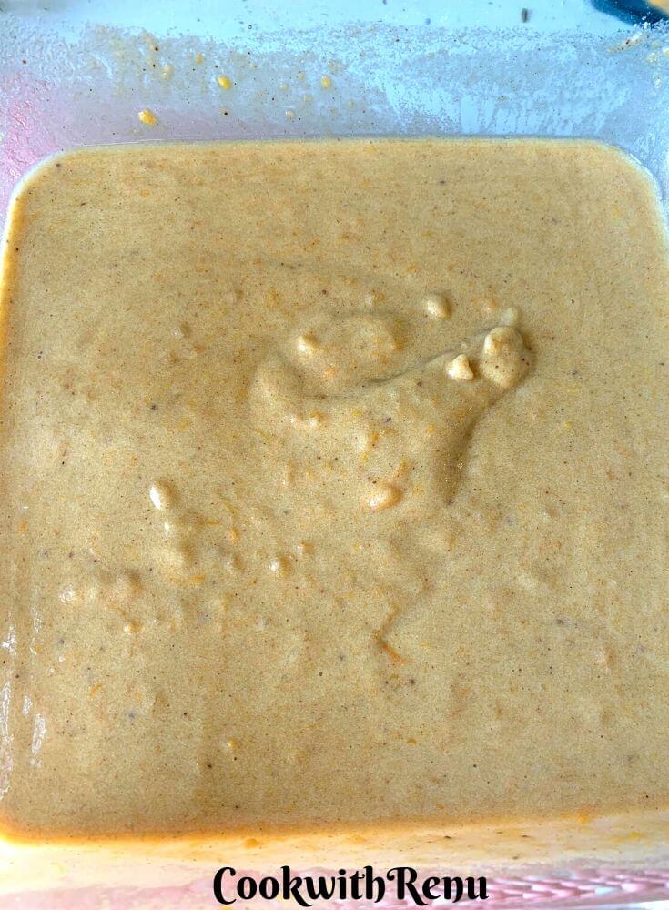 Batter for buckwheat Sweet Potato Pancakes.