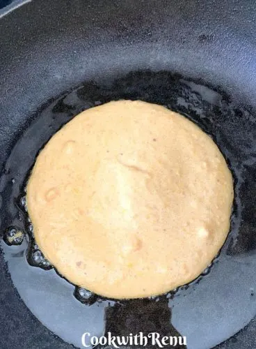 Batter Added in hot pan