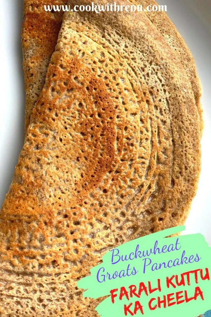 Buckwheat Groats Pancakes aka Kuttu ka Cheela are gluten free, quick and easy savory pancakes made using 6 ingredients including salt and water. They are best if you are on a gluten free diet as they are filling and light on the tummy. Perfect food if you are fasting or as in hindi vrat or upvaas food. 