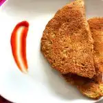 Leftover Dal Pancakes served with tomato ketchup