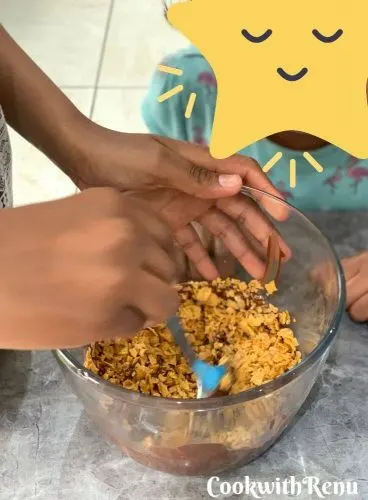 Mixing of Cornflakes with Chocolate