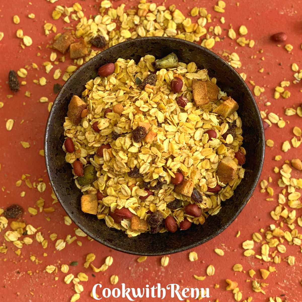 Oats Chivda | Spicy Oats Trail Mix - Cook With Renu