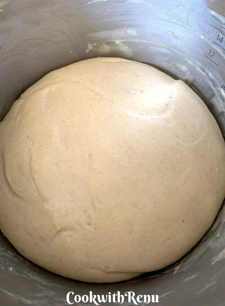 The dough has almost doubled after 90 minutes