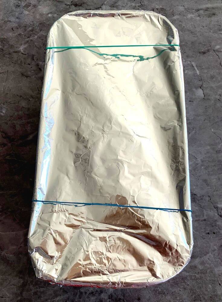 All Set to be freeze with aluminium foil being used as a cover