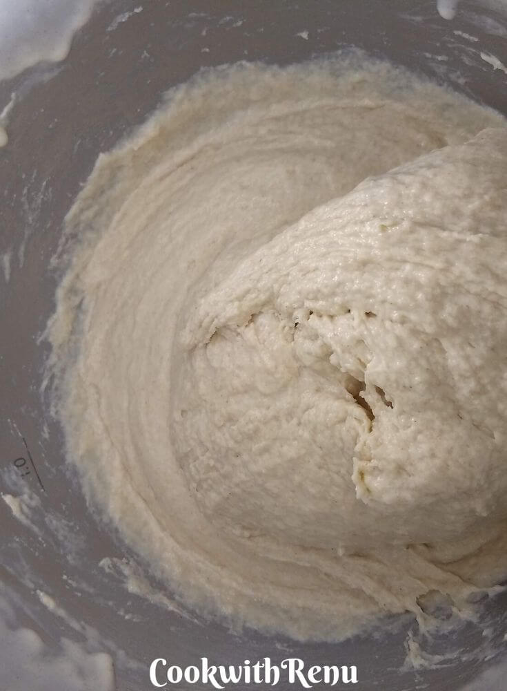 Flour getting mixed with milk