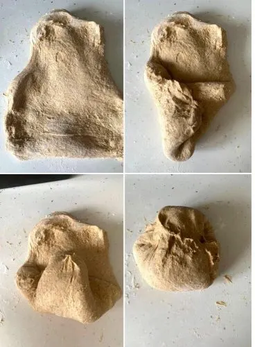 The dough being shaped