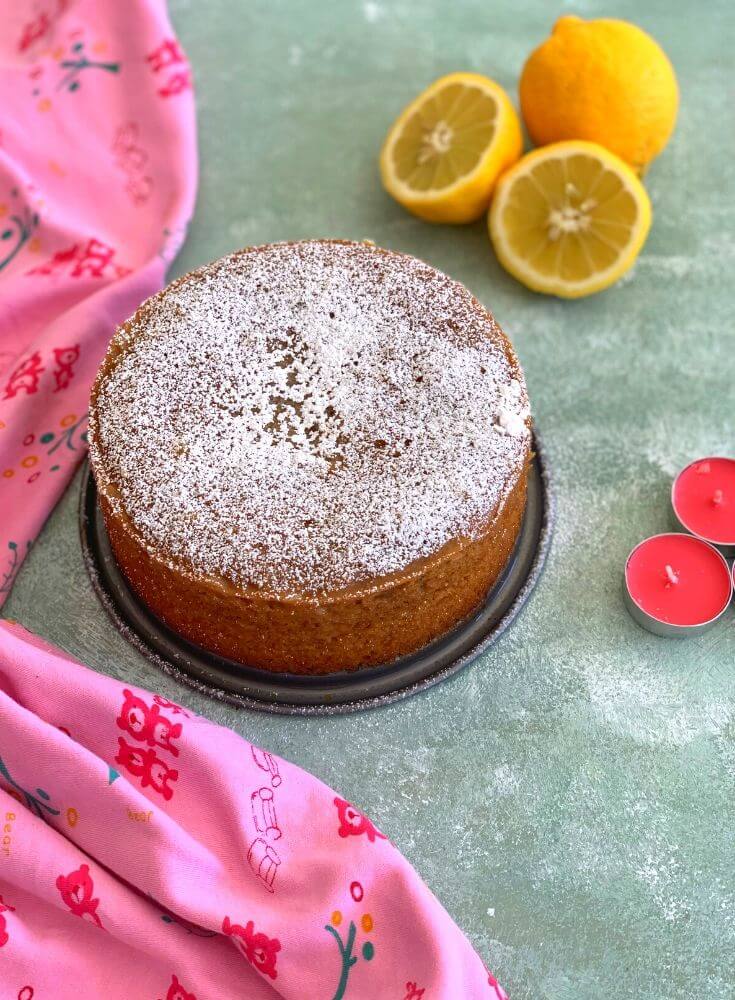 Eggless Lemon Drizzle Cake (Using Pressure Cooker and Induction Stove Top)
