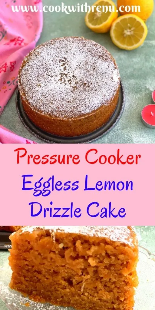 Eggless Lemon Drizzle Cake is a refreshing light, spongy and moist cake bursting with sweet and tangy flavors. This cake can be easily converted to Vegan with substitutions.