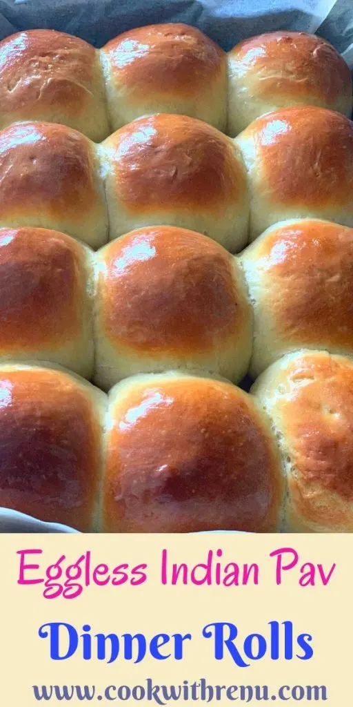 Eggless Indian Pav / pao is Soft and puffy Bakery Style Dinner rolls made with just 5 ingredients flour, yeast, milk, sugar, and butter. 