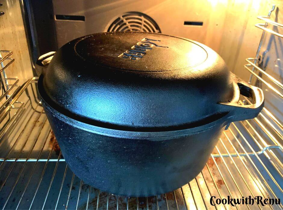 Dutch oven getting preheated