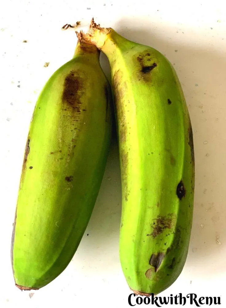 Raw Unripe Firm Bananas