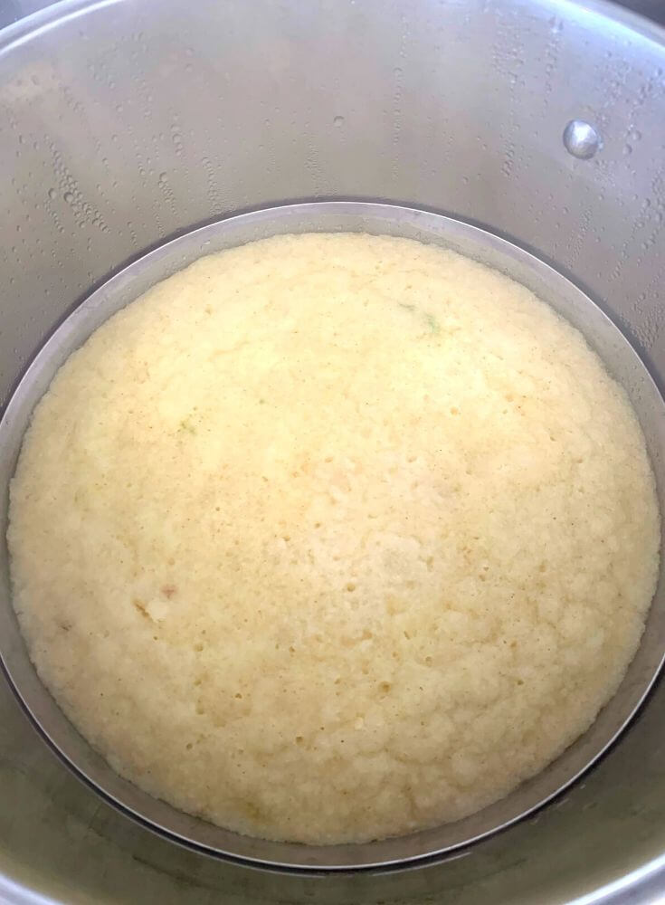 Dhokla plate in the steamer