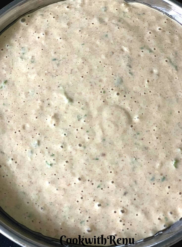 Batter poured in the plate and ready to be steamed