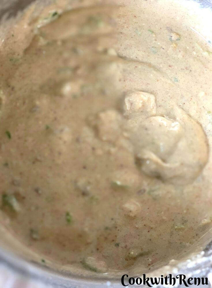 The mixed batter set aside for resting