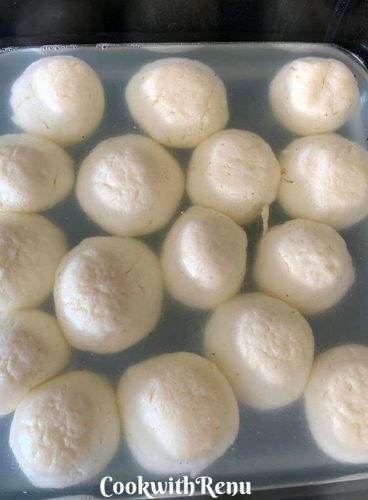 Rasgullas soaked in all the water and sugar syrup