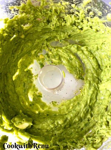 Blending of all the ingredients in a food processor