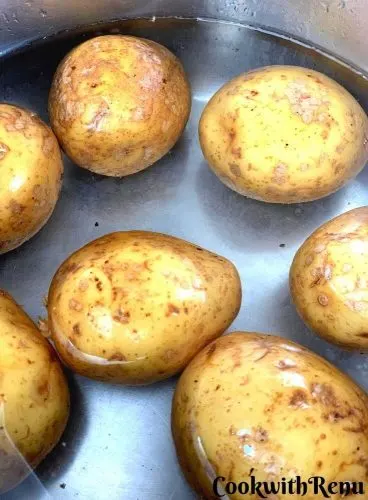 Clean potatoes ready to be boiled