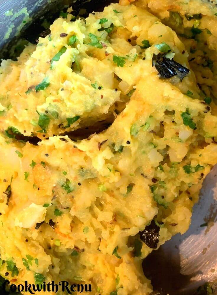 The prepared potato mixture