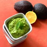 Raw Avocado basil dip is a simple and creamy, vegan, dairy-free, sugar free, nut-free and oil-free dip made using 6 ingredients including salt